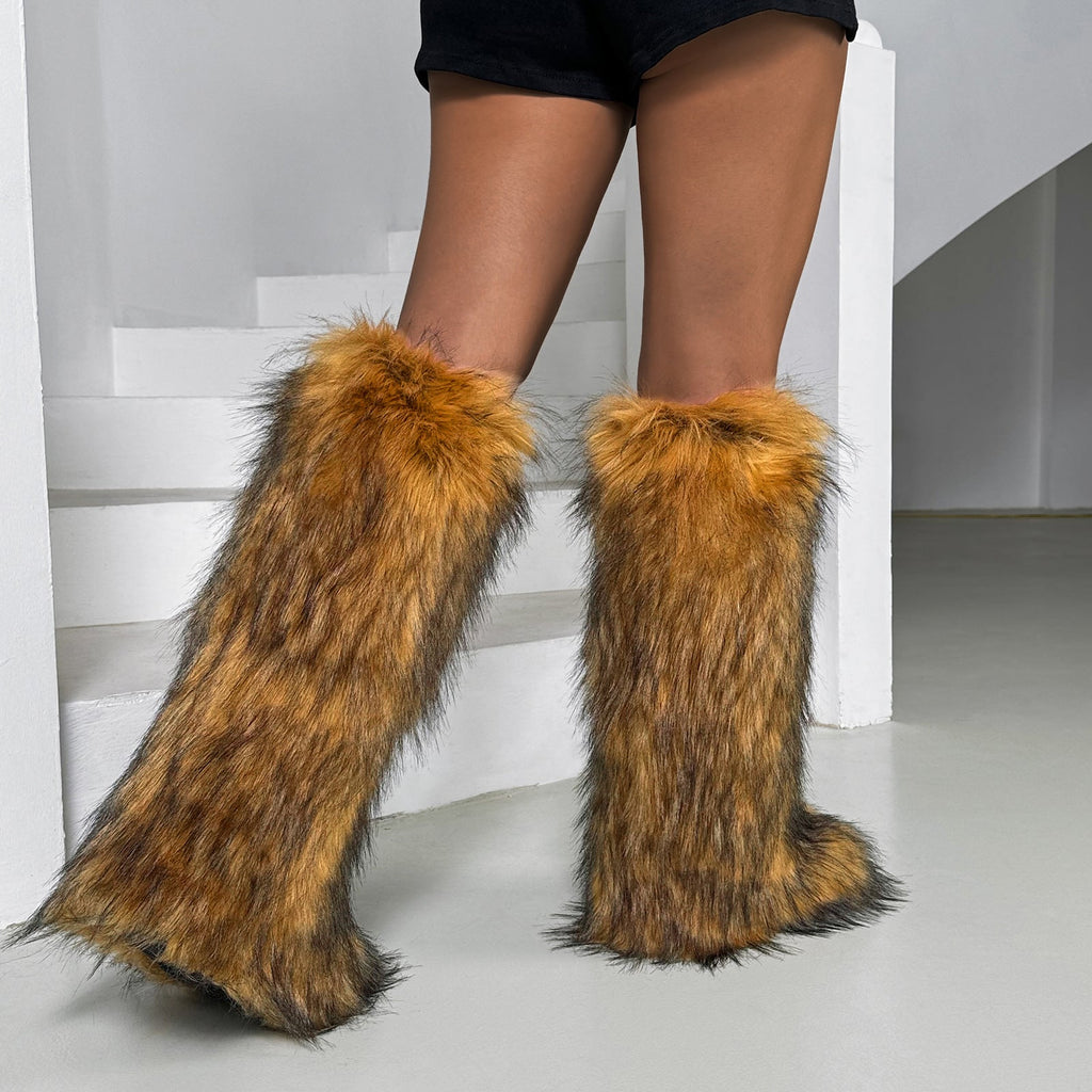 The Plush Rebel Tall Faux-Fur Boots