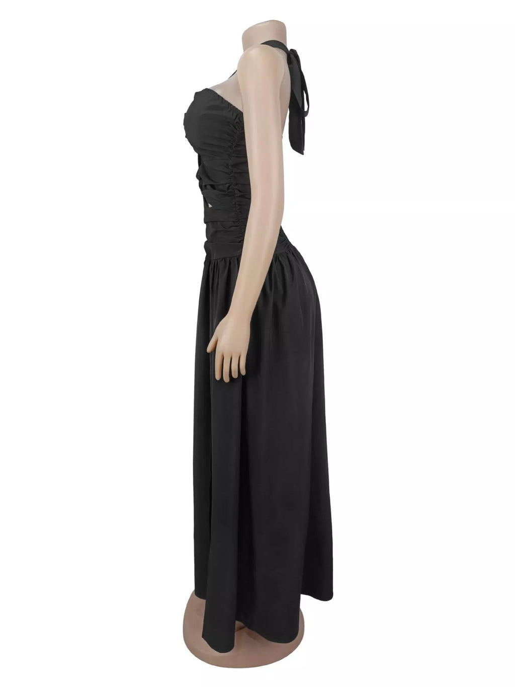 The Evening Muse Halter Cutout Maxi Dress