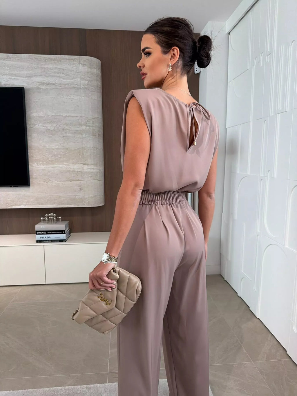 The Social Hour Belted Cowl-Neck Jumpsuit