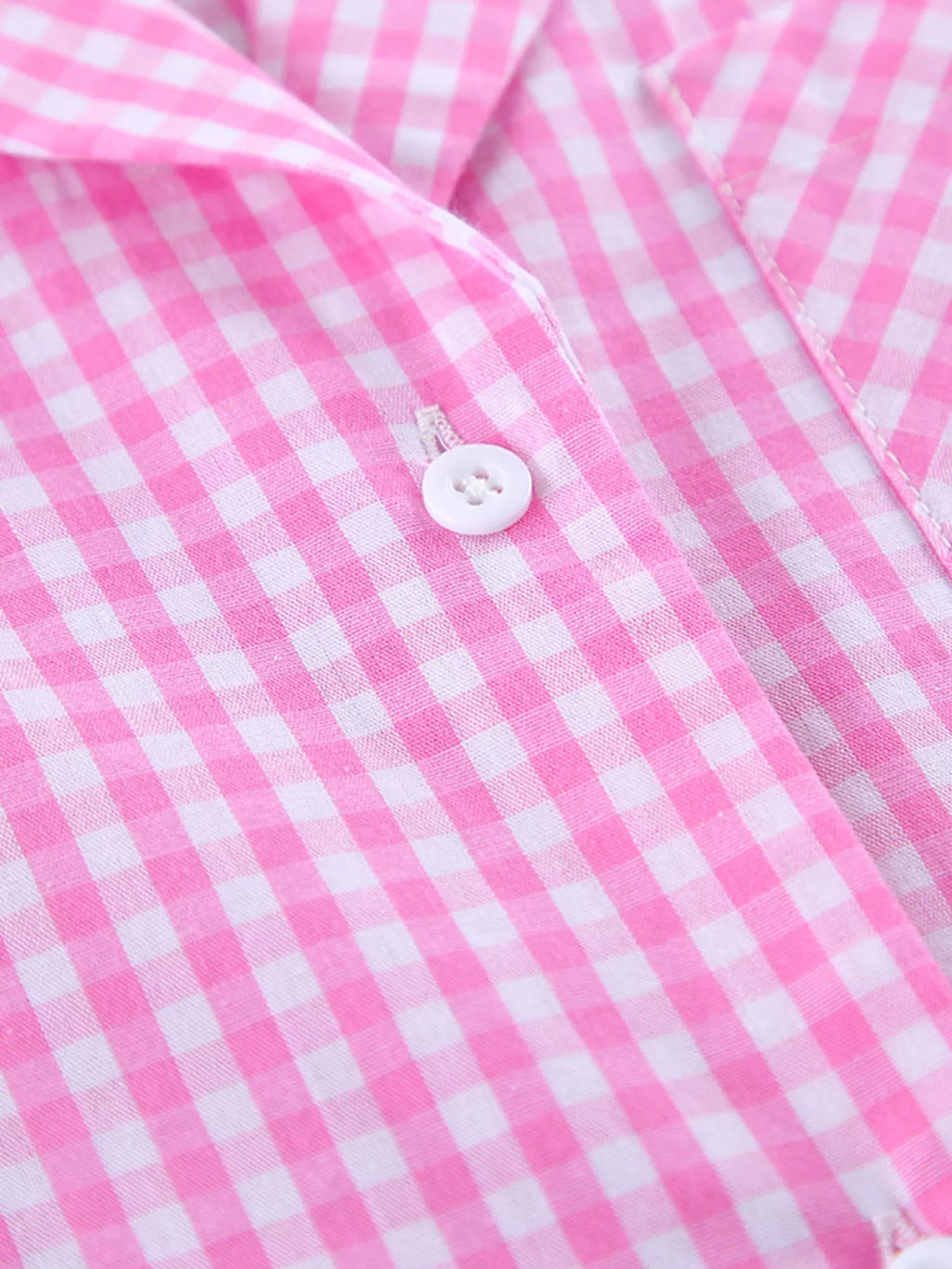 The Pink Check-In Gingham Pajama Set