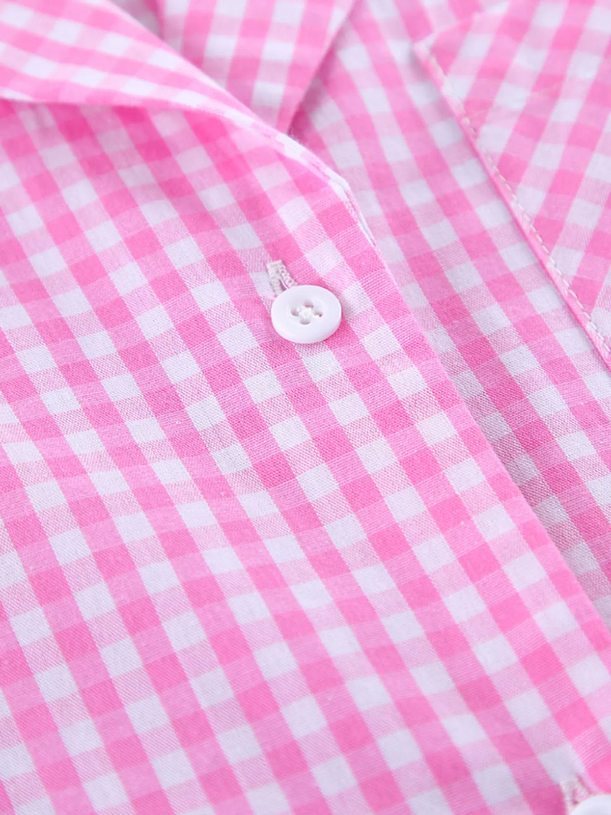The Pink Check-In Gingham Pajama Set