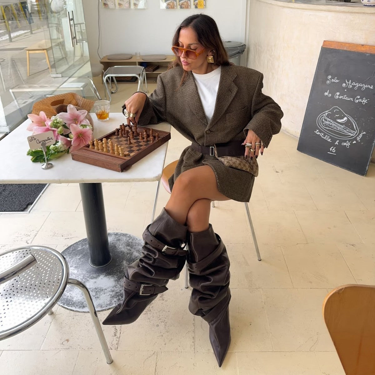 The Buckle Agenda Slouchy Pointed-Toe Boots