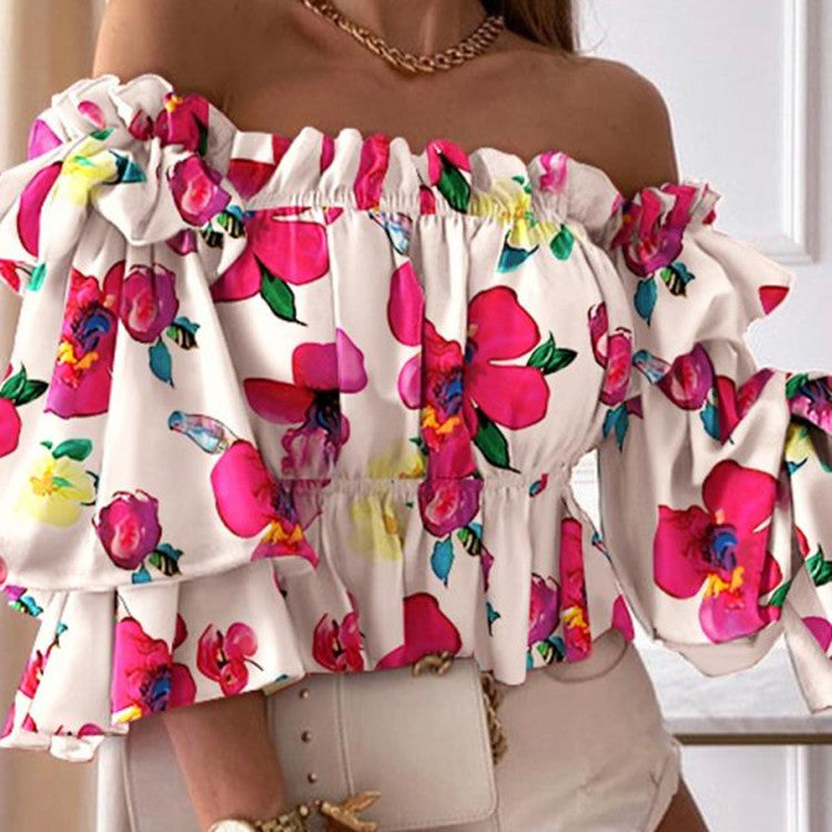 The Garden Social Off-Shoulder Ruffle Blouse