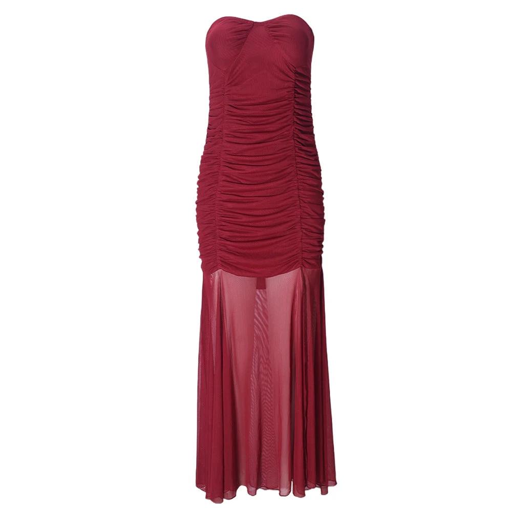 The Rouge Illusion Strapless Mesh Dress