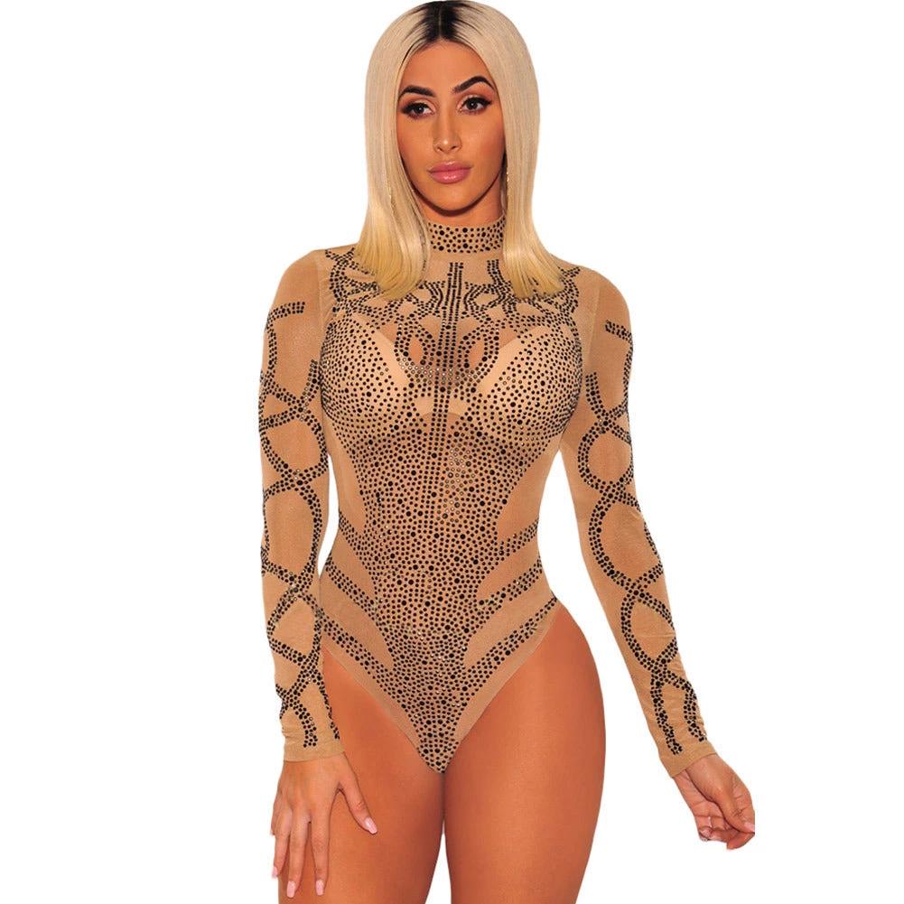 The Heiress Affair Embellished Sheer Bodysuit