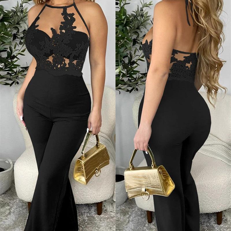 The Lace Entrance Halter Jumpsuit