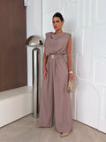 The Social Hour Belted Cowl-Neck Jumpsuit