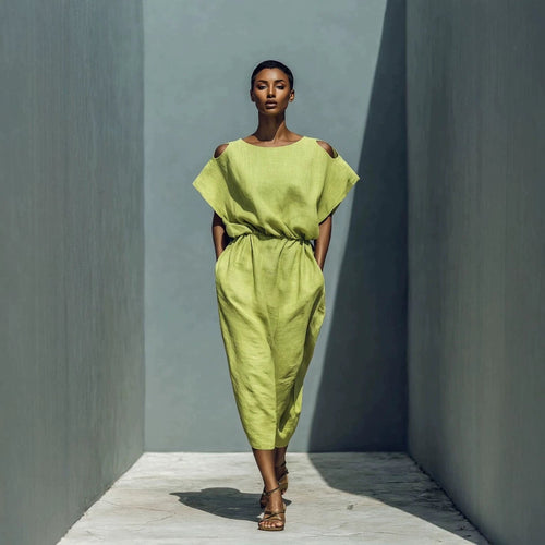 Batwing Sleeve Off-Shoulder Maxi Dress | Women's Elastic Waist in 4 Colors