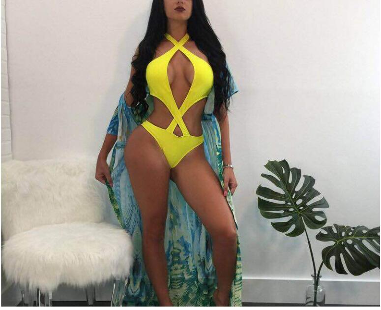 The Crossed Escape Halter Cutout One-Piece Swimsuit