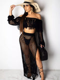The Coastal Fringe Crochet Skirt Set