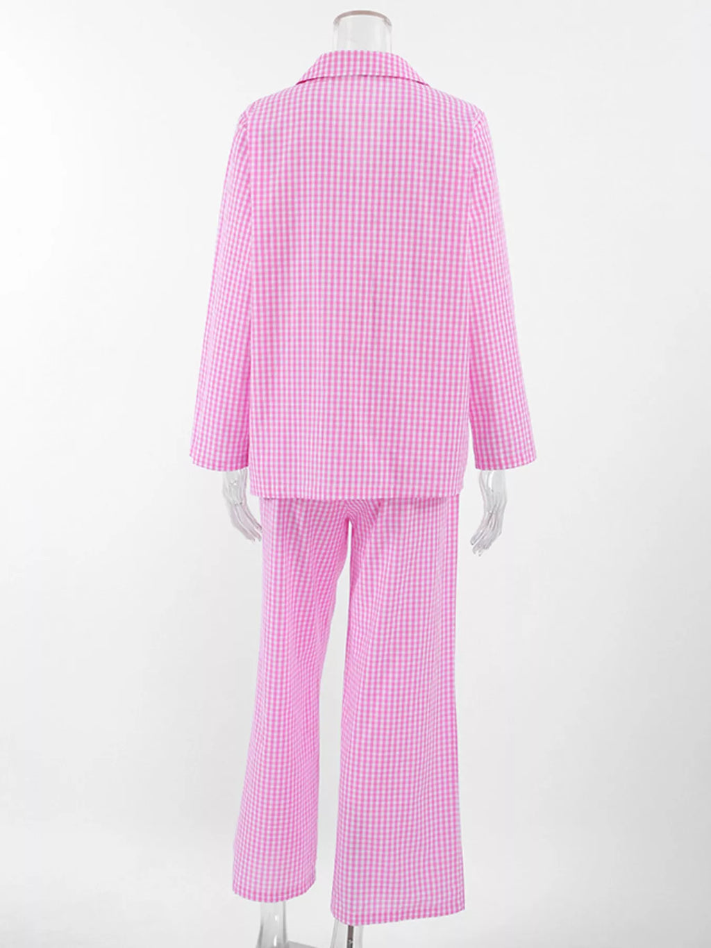 The Pink Check-In Gingham Pajama Set