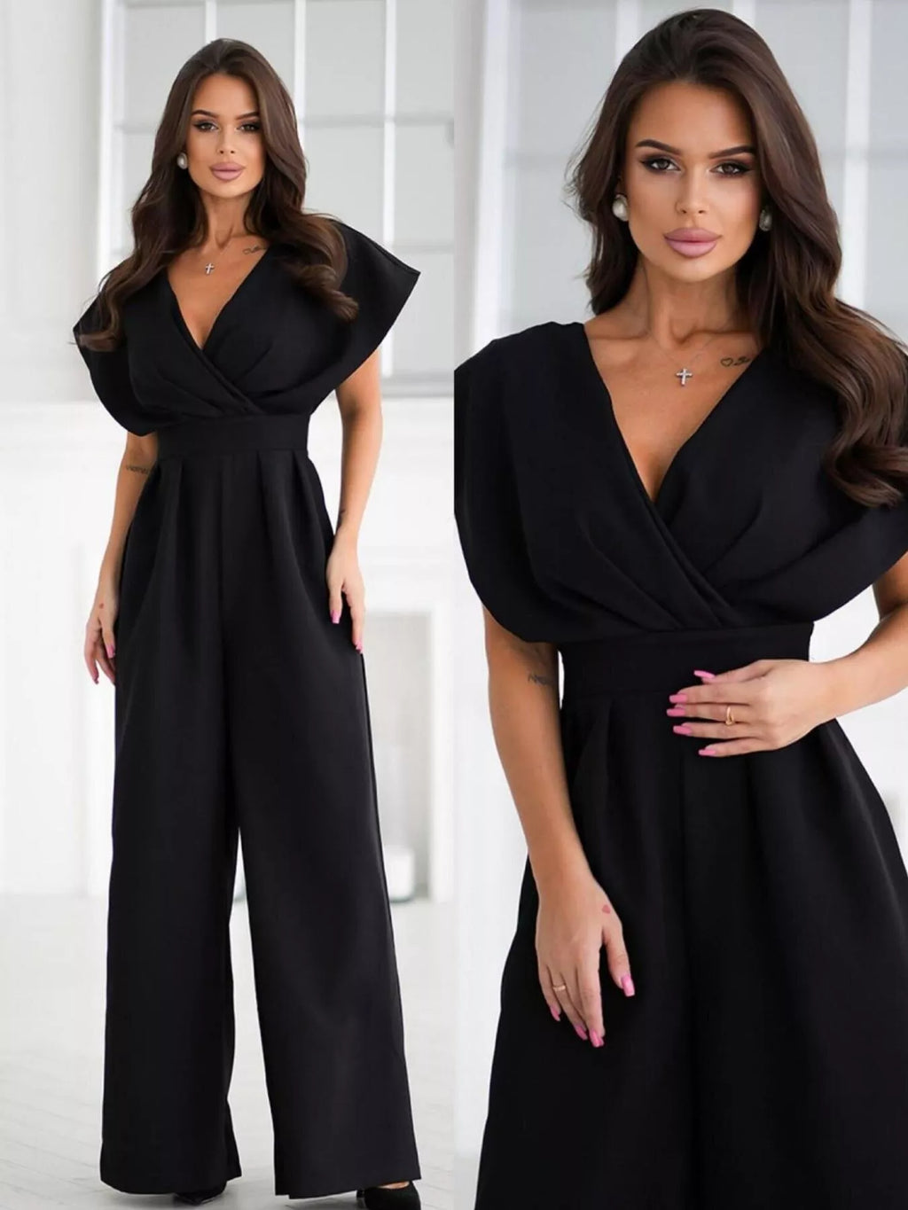 The Grand Social Surplice Wide-Leg Jumpsuit