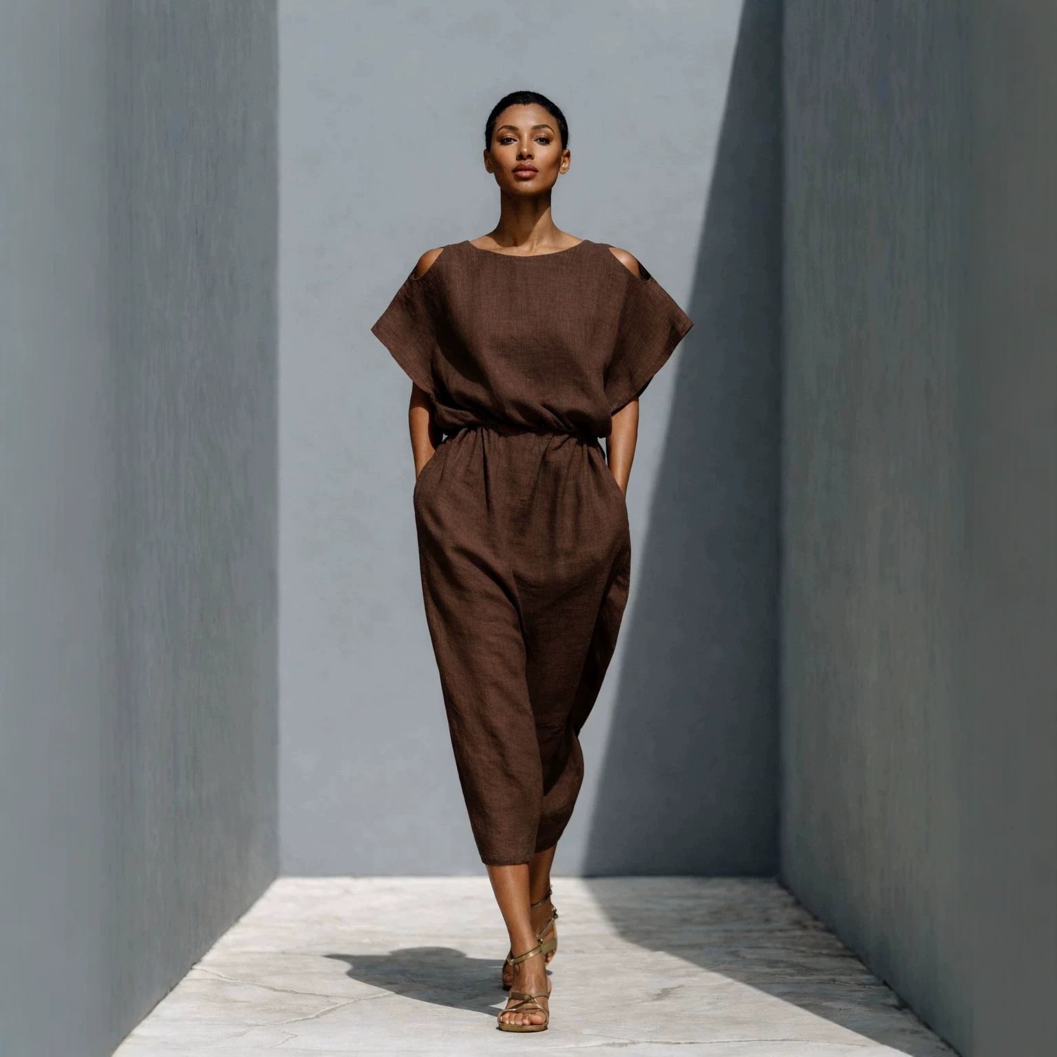 Batwing Sleeve Off-Shoulder Maxi Dress | Women's Elastic Waist in 4 Colors