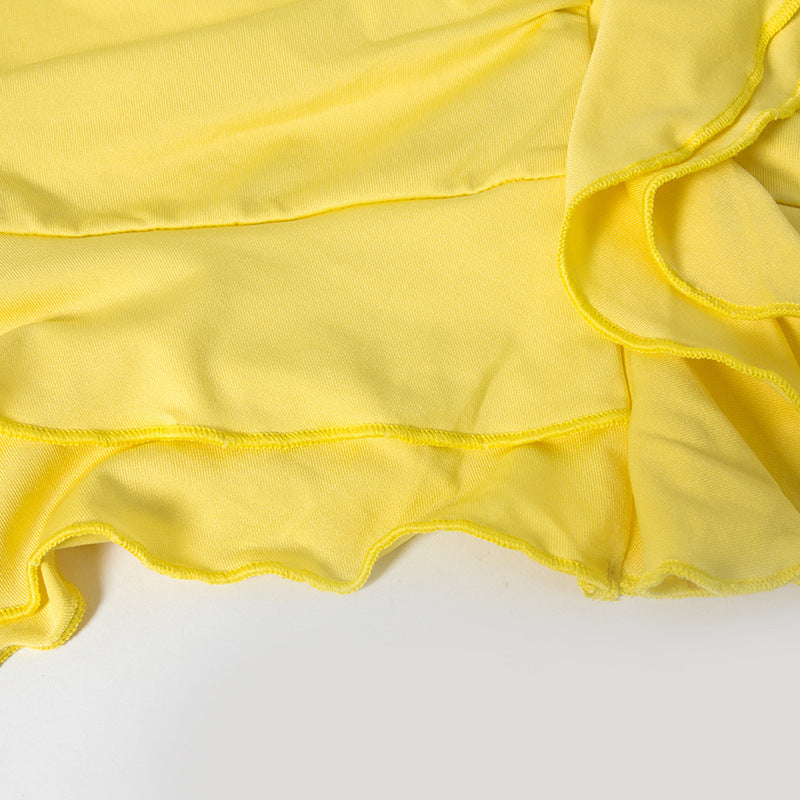 The Ruffle Flirt Plunge Mini Dress