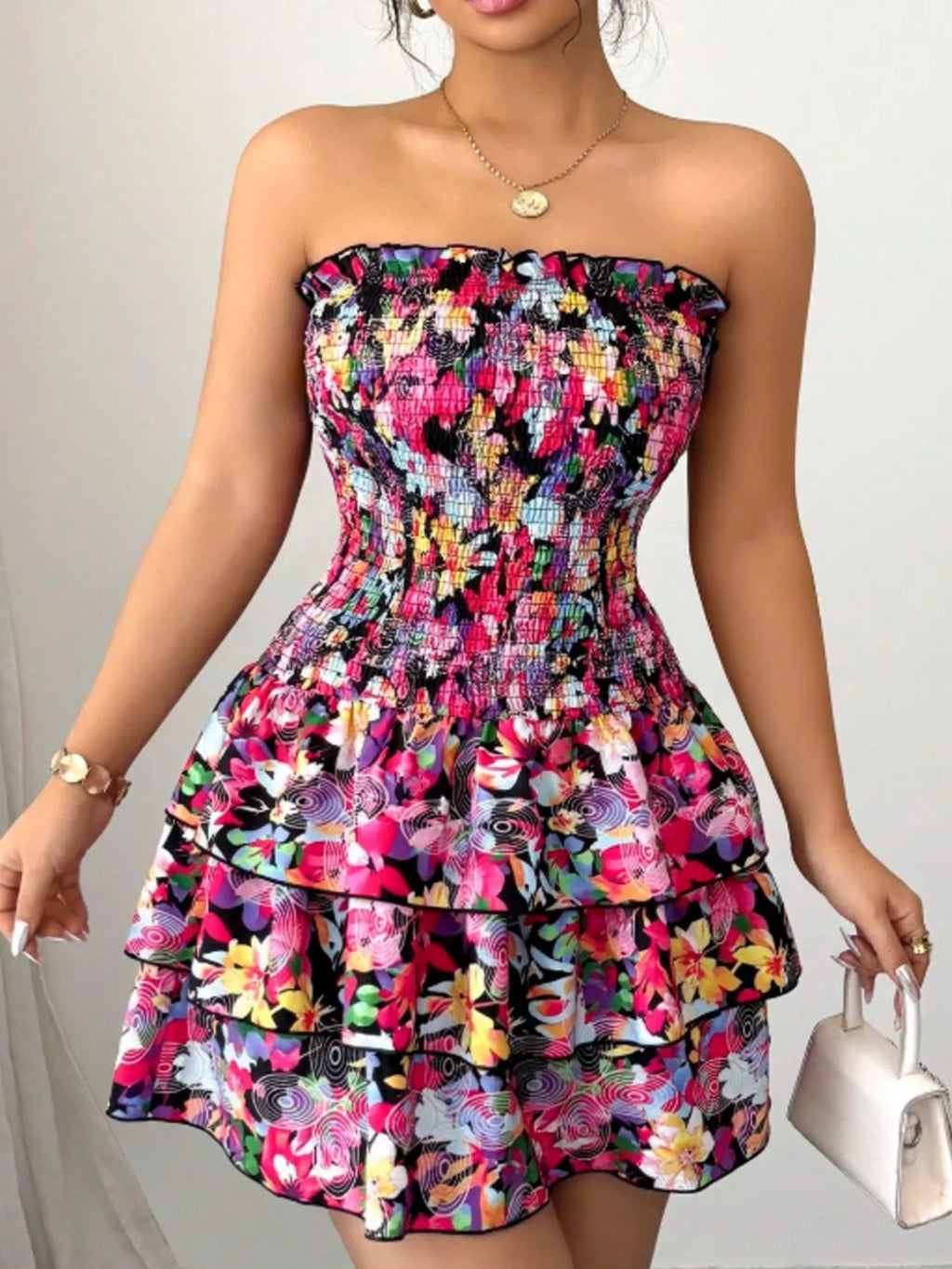 The Bloom Confetti Smocked Mini Dress