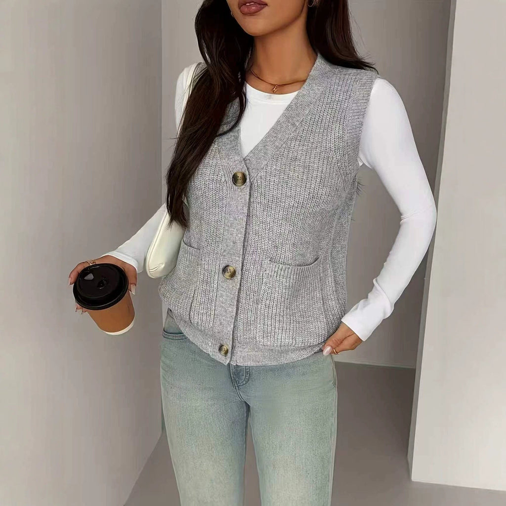 The Café Layer Button-Front Sweater Vest