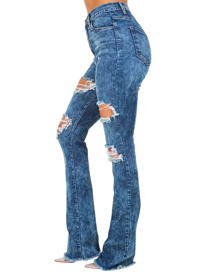 The Frayed Hem Bootcut Jeans