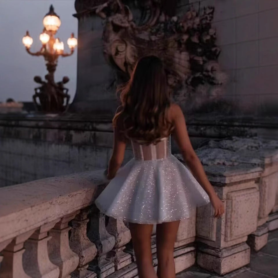 The Bridal Spark Strapless Corset-Style Mini Dress