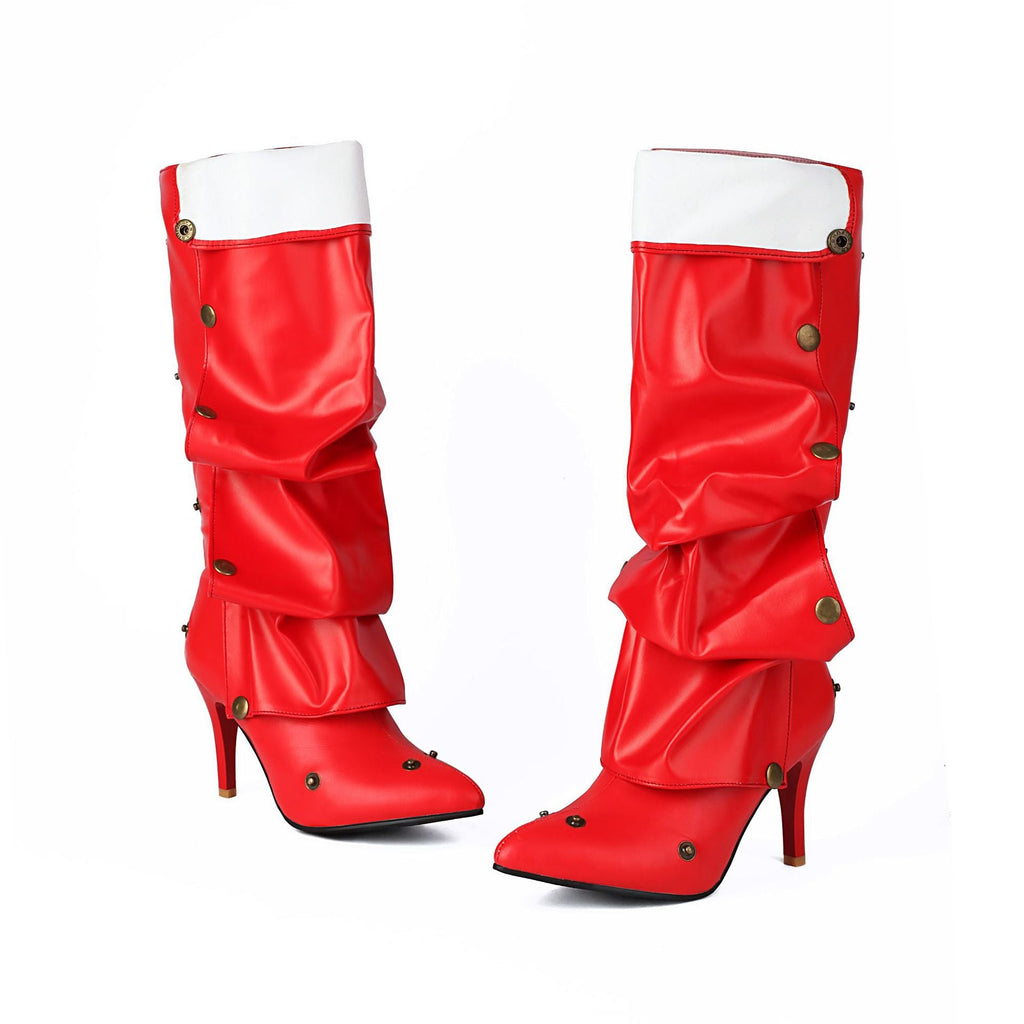 The Studded Agenda Pointed-Toe Stiletto Boots