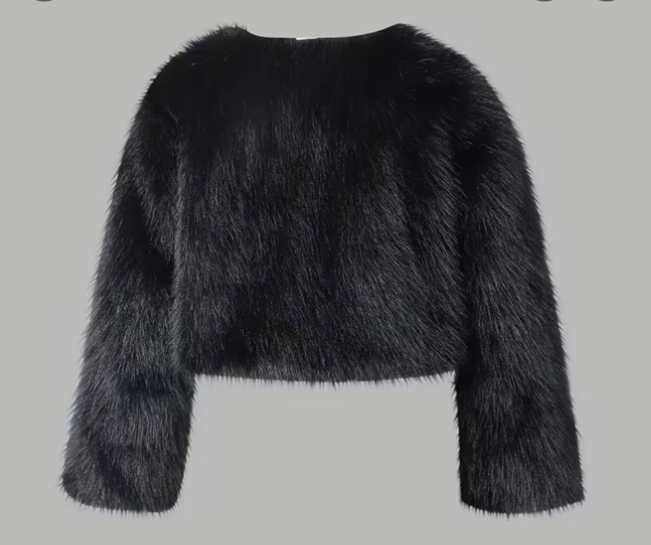 Fluffy Faux Fur Jacket, Size Large