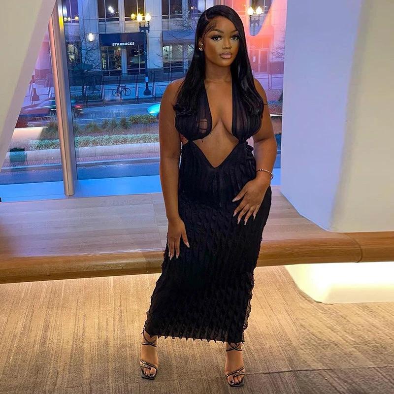 The Wave Affair Cutout Halter Dress