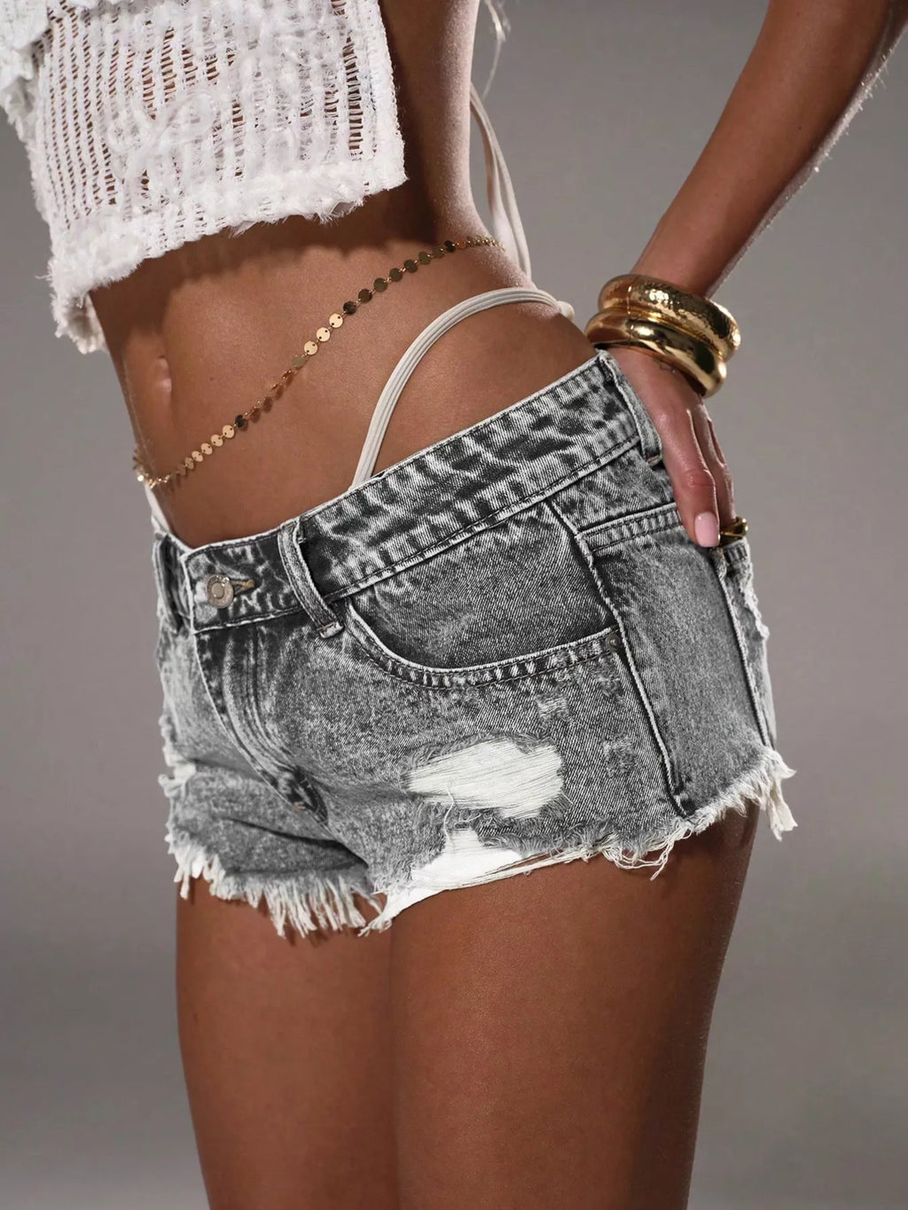 The Rebel Wash Distressed Denim Shorts