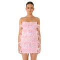 The Pink Spotlight Sequin & Feather-Trim Mini Dress