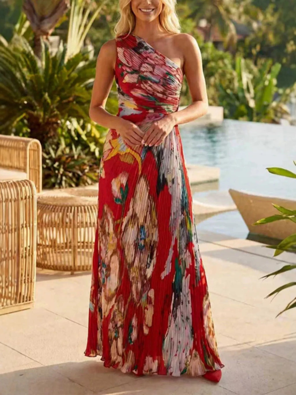 The Bloom Gala One-Shoulder Maxi Dress