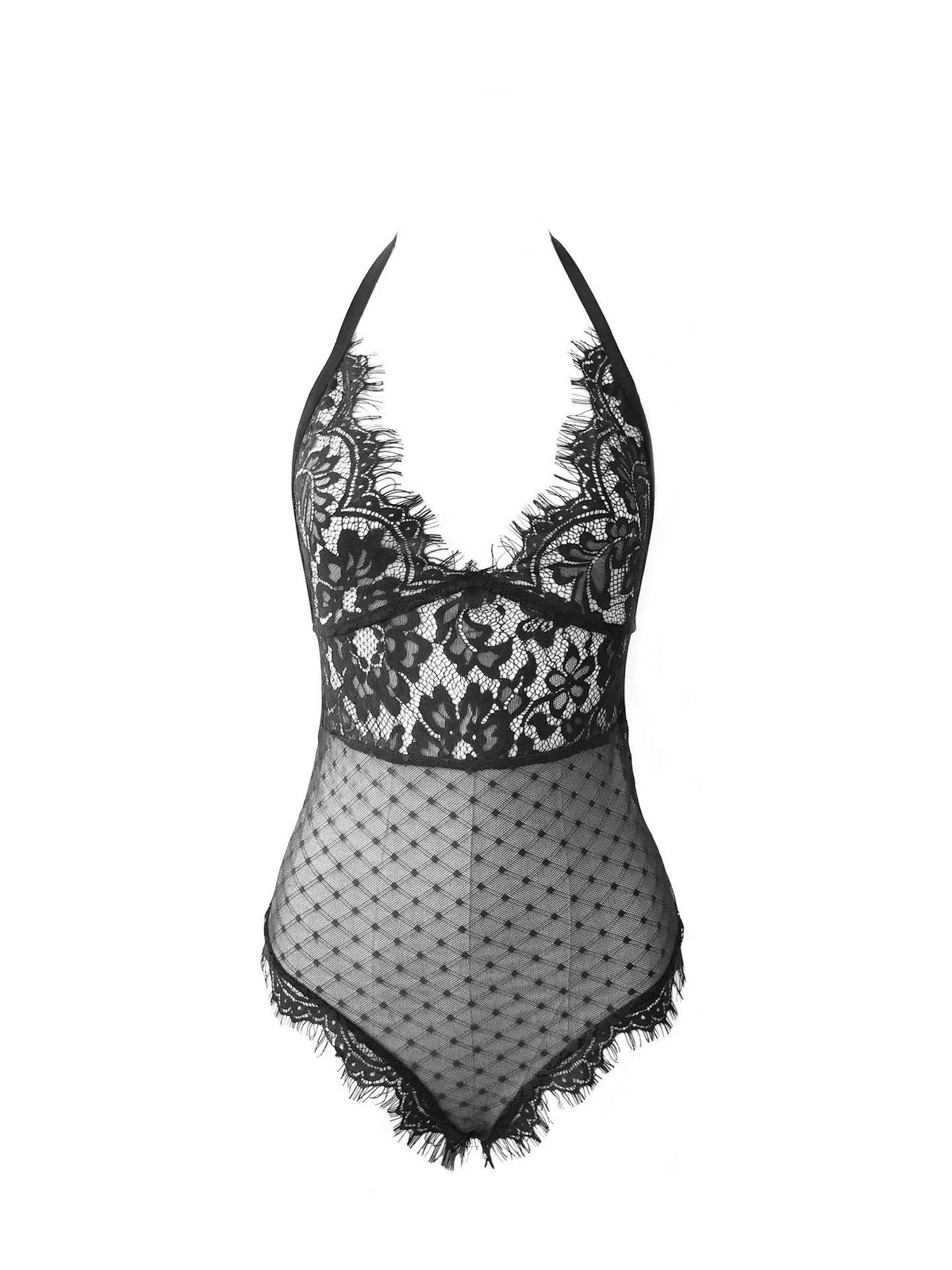 The Lace Reverie Halter Bodysuit