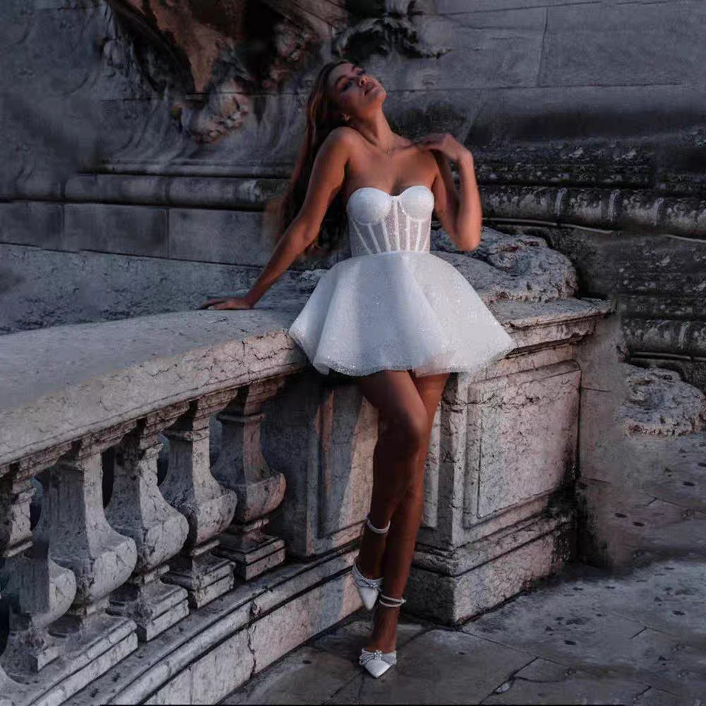 The Bridal Spark Strapless Corset-Style Mini Dress