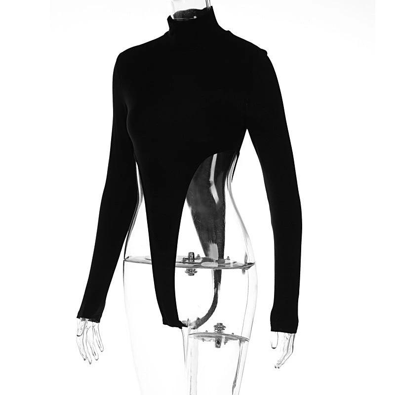 The Noir Agenda High-Cut Long-Sleeve Bodysuit