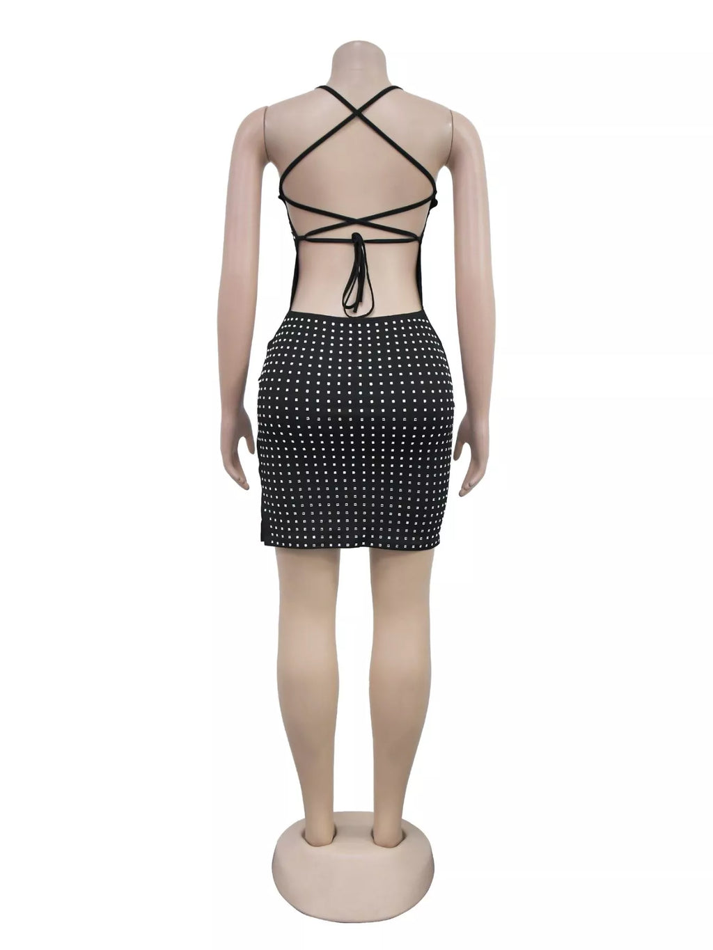 The Midnight Spark Rhinestone Mini Dress