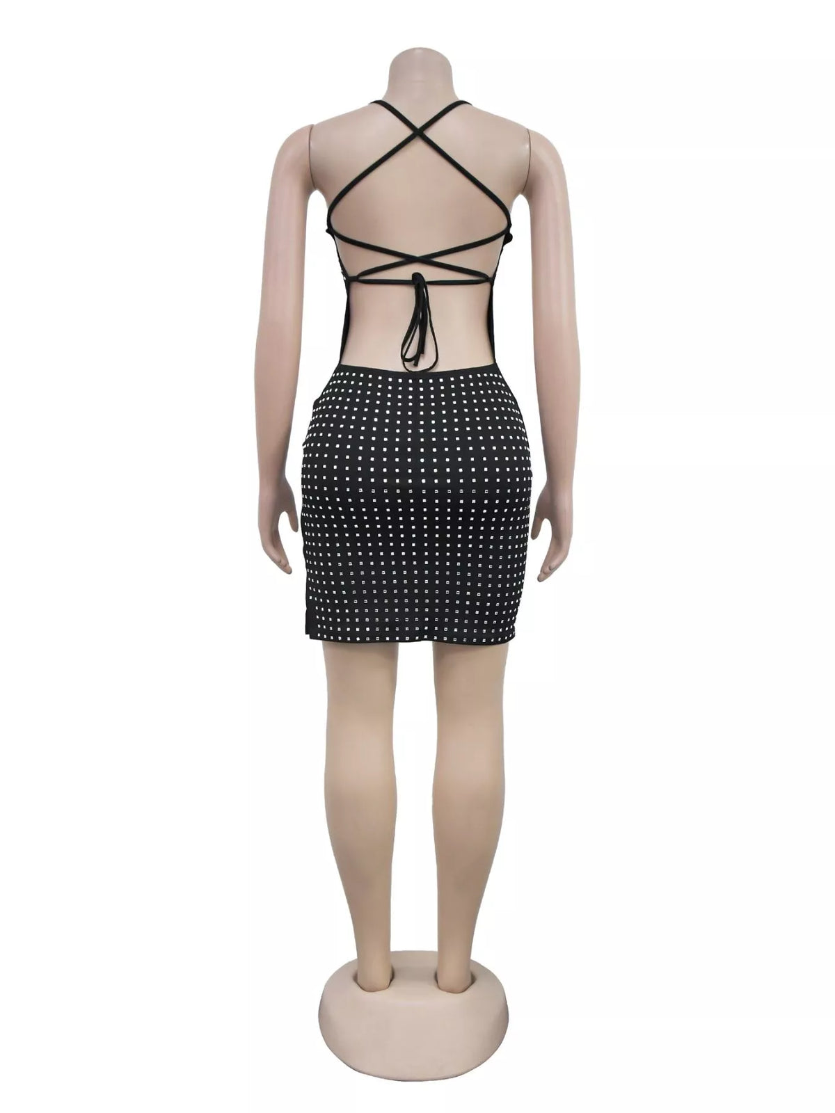 The Midnight Spark Rhinestone Mini Dress