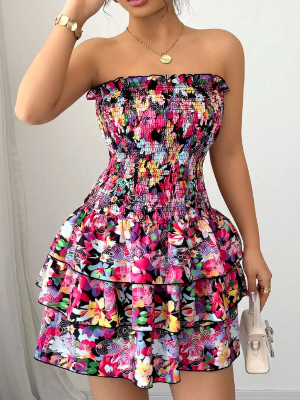 The Bloom Confetti Smocked Mini Dress