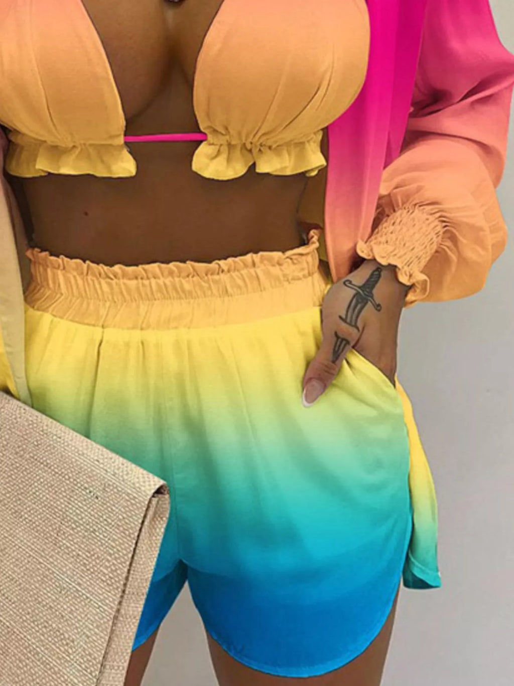 The Bloom Escape Three-Piece Shorts Set