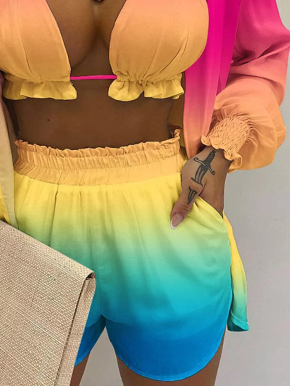 The Bloom Escape Three-Piece Shorts Set