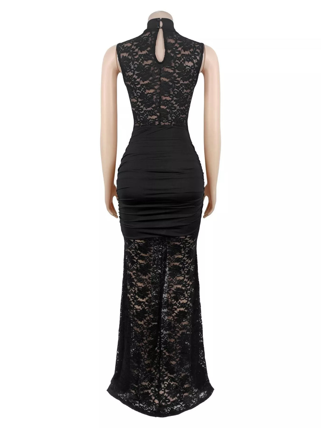 The Lace Soirée Keyhole Maxi Dress
