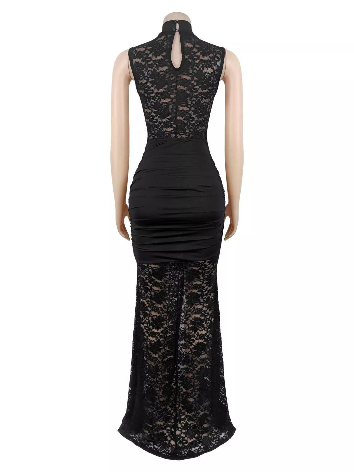 The Lace Soirée Keyhole Maxi Dress