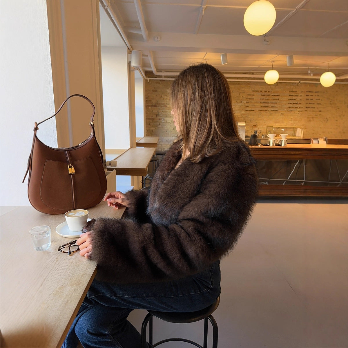The Cocoa Luxe Plush Short Coat