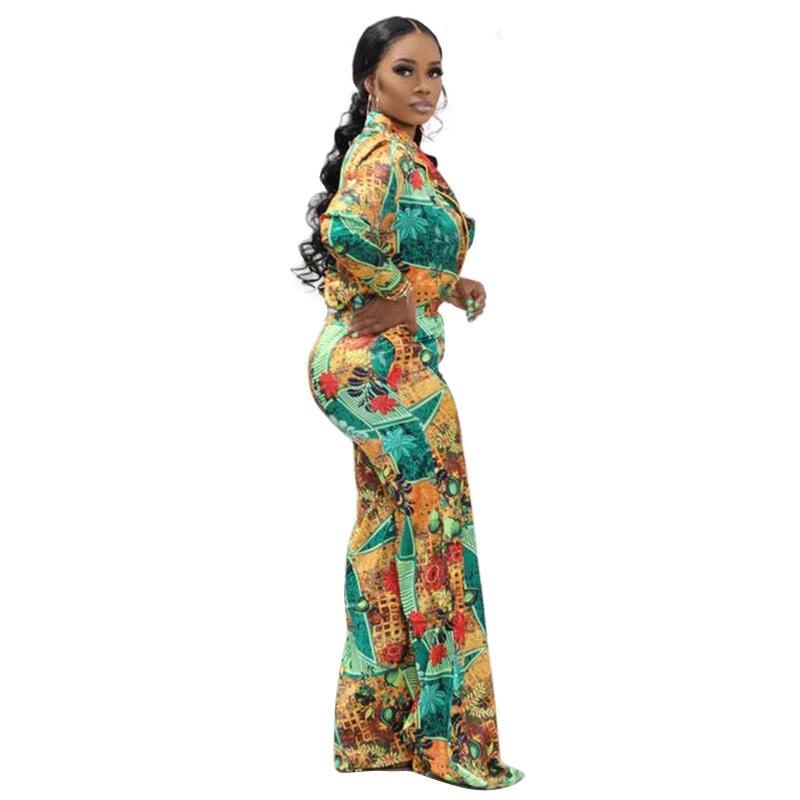 The Emerald Gallery Printed Shirt & Pants Set