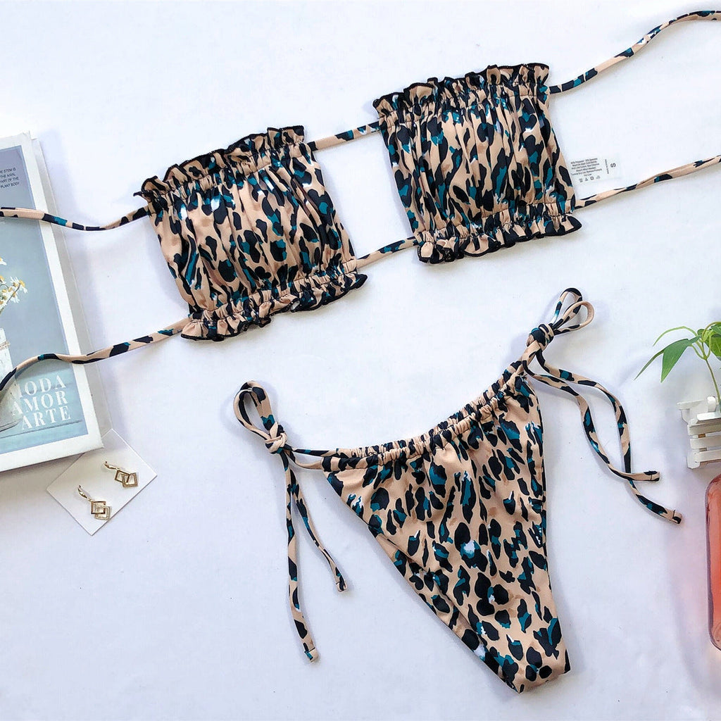 The Frill Trim Ruched Bikini Set