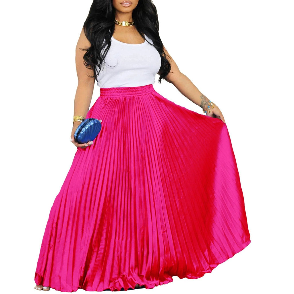 The Rosé Grandeur Pleated Maxi Skirt