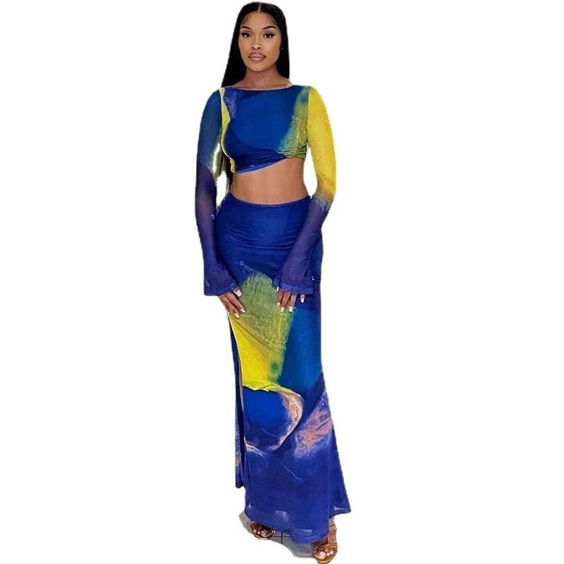 The Gallery Flow Bell-Sleeve Top & Maxi Skirt Set