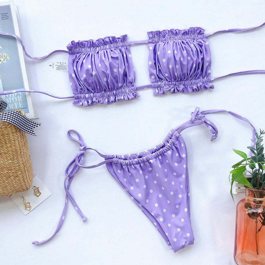 The Frill Trim Ruched Bikini Set