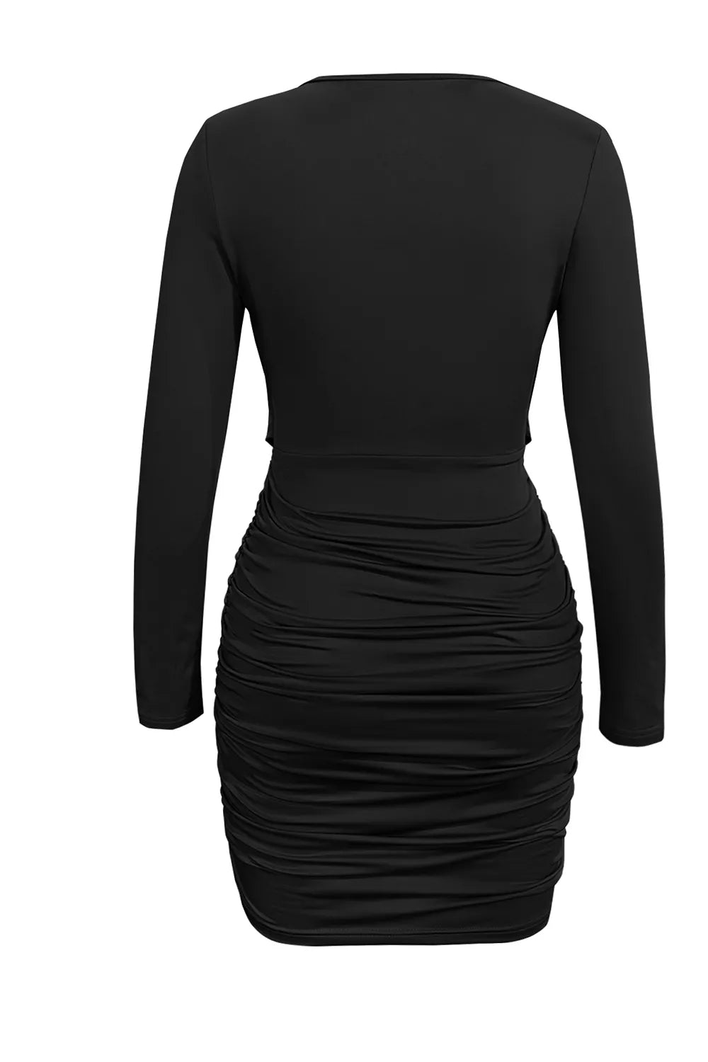 The Dinner Date Ruched Cowl Mini Dress