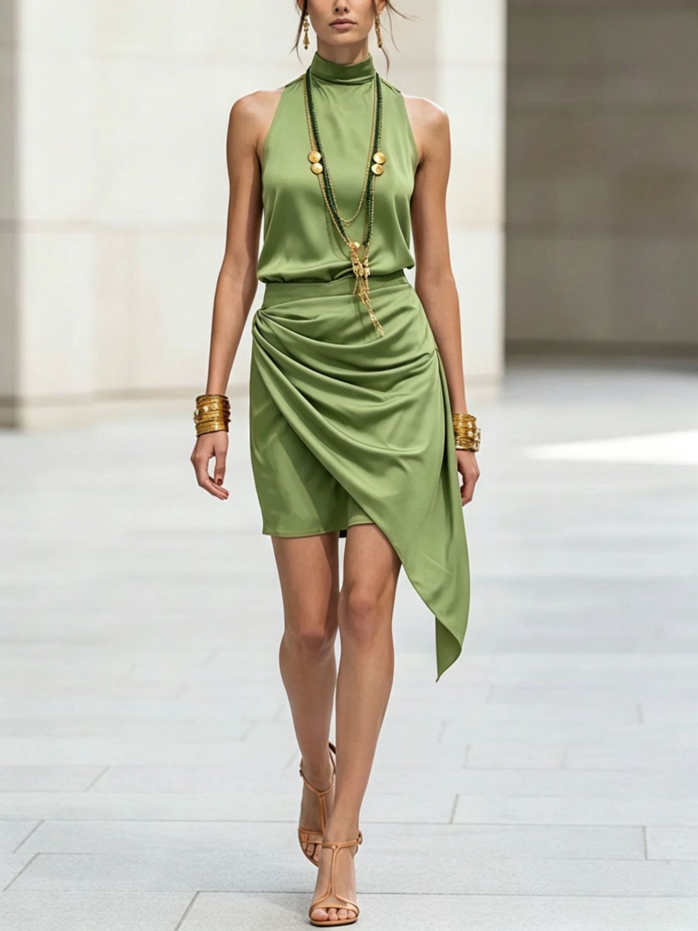 Double-Layer Asymmetrical Hem Mini Skirt | Women's Statement Skirt in 5 Colors