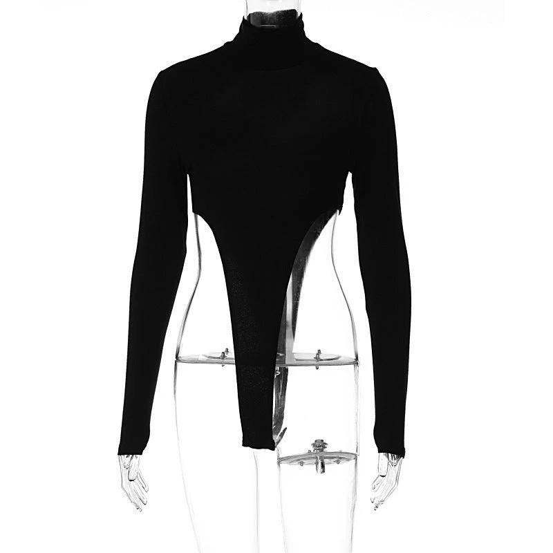 The Noir Agenda High-Cut Long-Sleeve Bodysuit