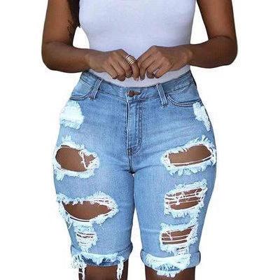 The Denim Rebel High-Waist Ripped Shorts