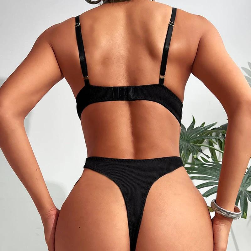 The Gilded Noir Chain-Strap Bodysuit