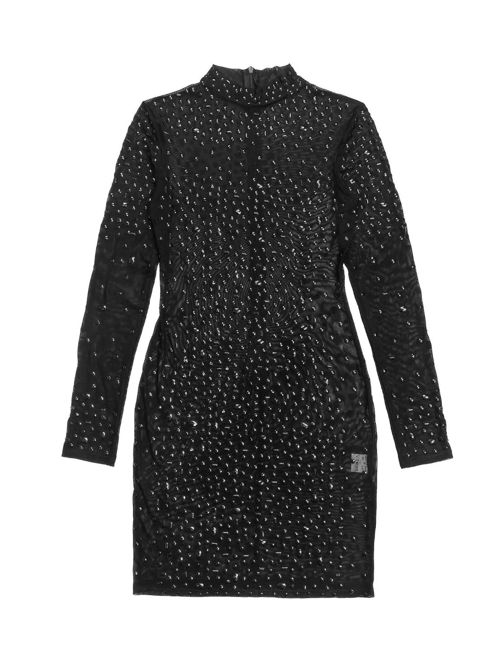 The Jewel Hour Rhinestone Mesh Mini Dress
